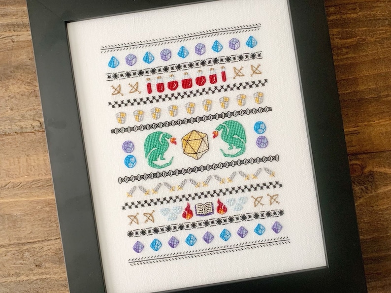Adventurer's Dragons & Dice Tabletop Band Sampler from The Needle and Floss