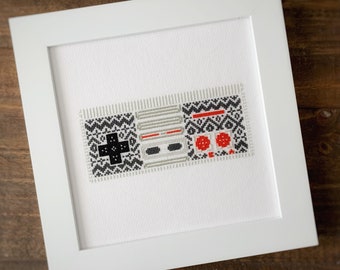 Nordic Retro Console Game Controller Cross Stitch Chart PDF Pattern, Instant Download