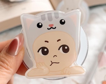 Grumpy Angel Cat Boy MagSafe Phone Grip Holder Griptok | Accessories for Phone, Kindle