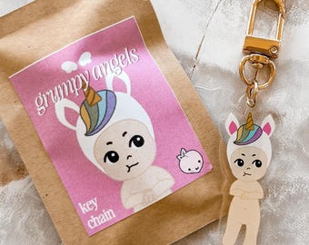 Grumpy Angels - Unicorn Boy Acrylic Keychain