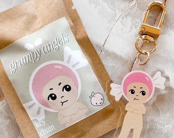 Grumpy Angels - Pink Candy Boy Acrylic Keychain