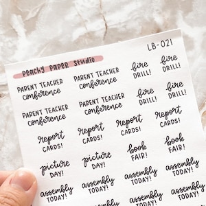 Teacher School Events Planner Stickers for Bullet Journal, Travelers Notebook, Planner, Pen Pal Letters | Free Shipping