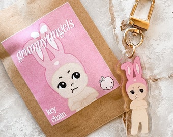 Grumpy Angels - Bunny Boy Acrylic Keychain