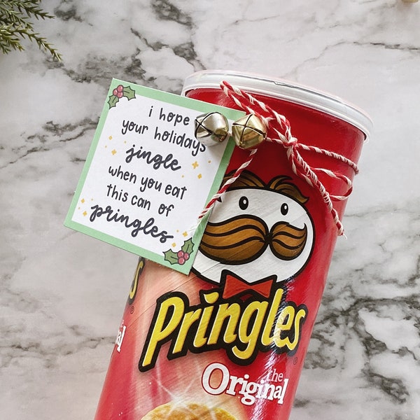 Hope Your Holidays Jingle With Pringles Printable Instant Download | Fun Christmas Holiday treat gift ideas for friends, family, coworkers