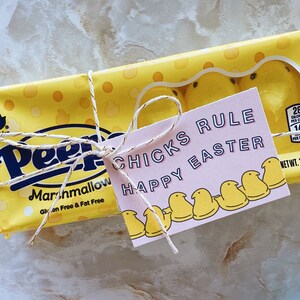 Chicks Rule Peeps Marshmallow Treat Printable Instant Download | Fun Easter Holiday treat gift ideas for friends, family, coworkers