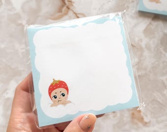 Strawberry Grumpy Angel Sticky Notes