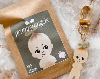 Grumpy Angels - Plant Sprout Boy Acrylic Keychain
