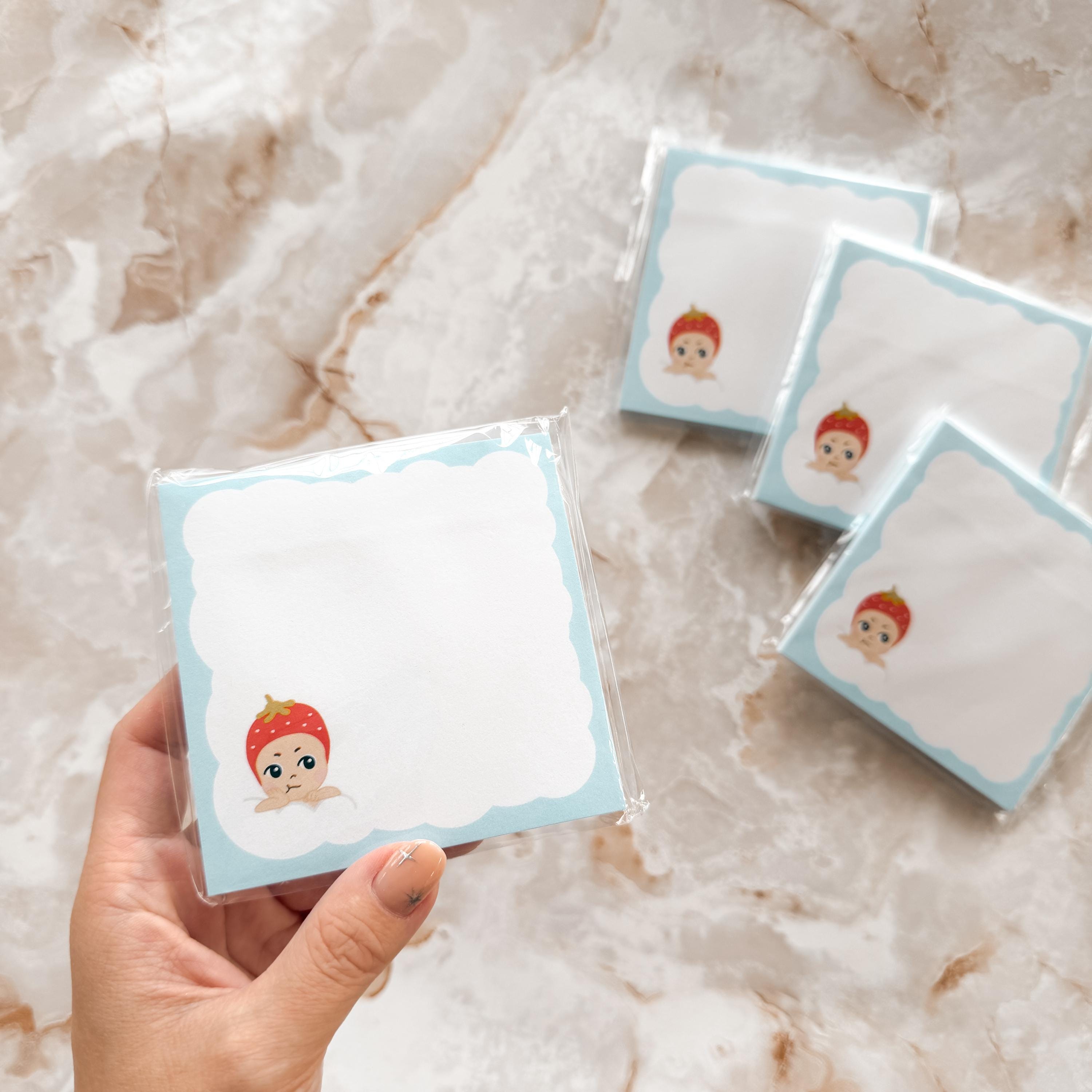 Strawberry Grumpy Angel Sticky Notes - Etsy