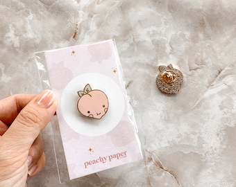 Peachy Paper Studio - Peach Enamel Pin