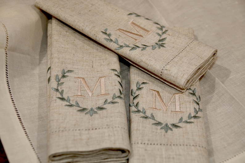 Embroidered Dinner Napkins Personalized Cloth Napkins With Etsy