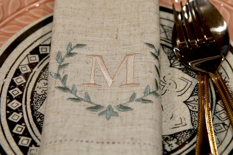 Embroidered Dinner Napkins Personalized Cloth Napkins With Etsy