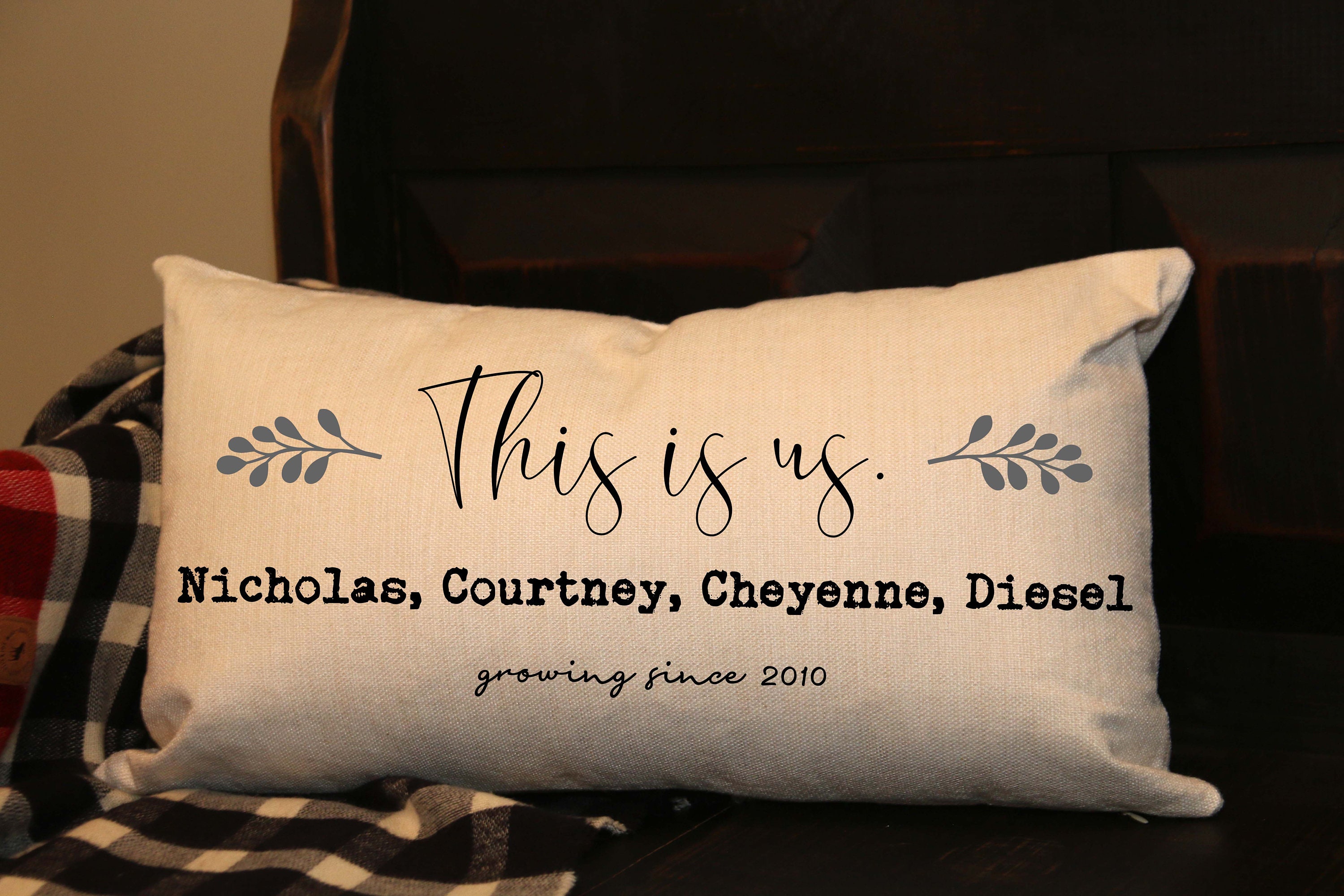 Personalized Family Pillow with Love Script | Create Now