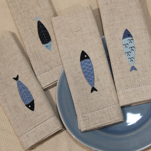 Fish Napkins Etsy