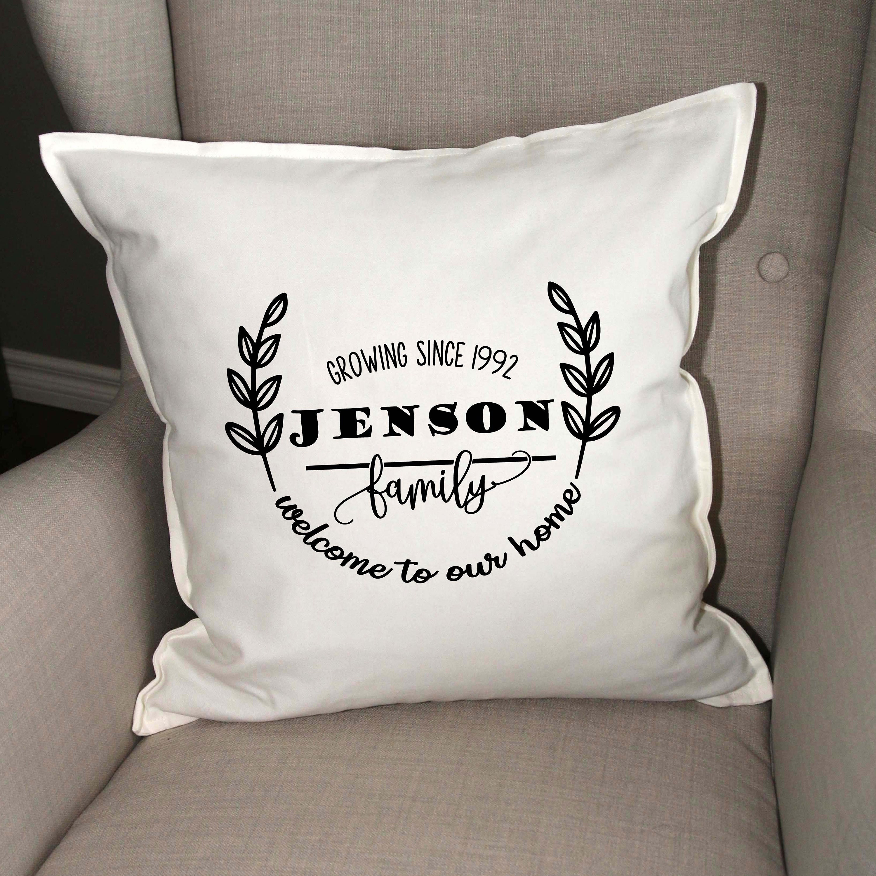 home Farmhouse Pillow Cover printed with Family Name Etsy
