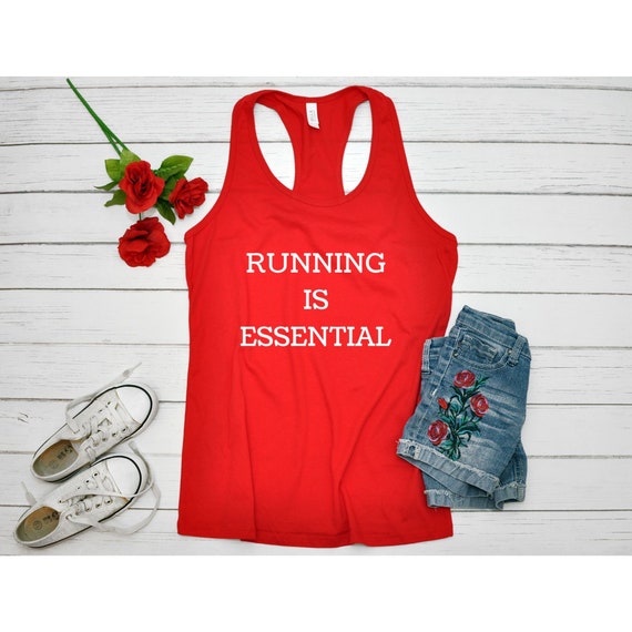 Running Is Essential Running Tank Top, Marathon Tank, Race Tank, Gift For Runner, Runner Top, Running Shirt, Virtual Run, Virtual Race