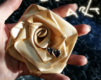 Gold rose hair clip