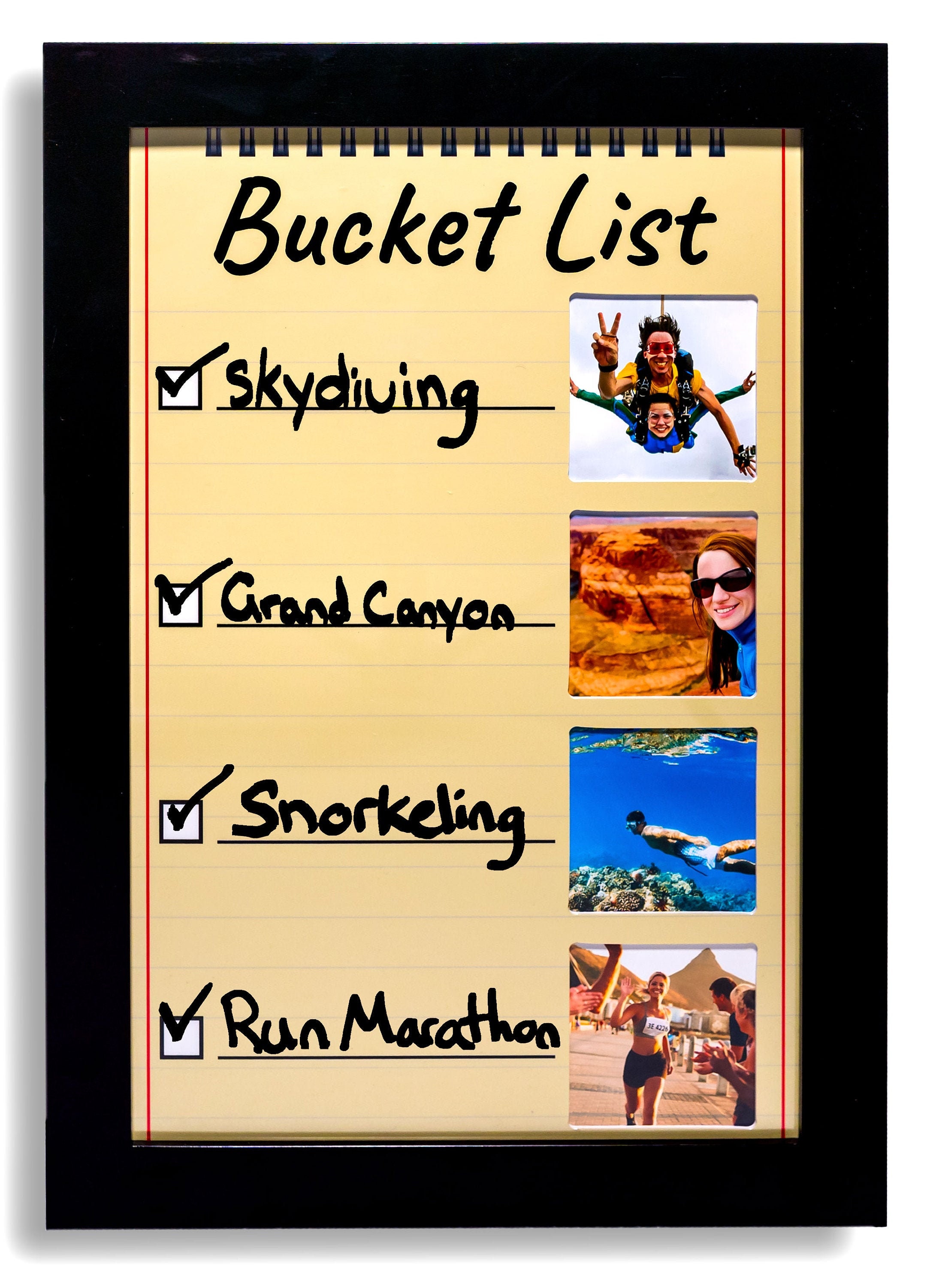 Bucket List Picture Frame Track and Display Photos of Your Best Moments