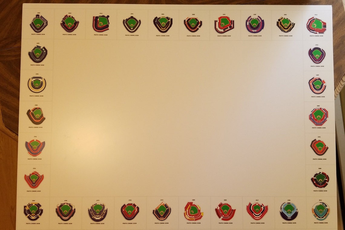 Baseball Stadium Photo Map Framed Ballpark Photo Map major Etsy