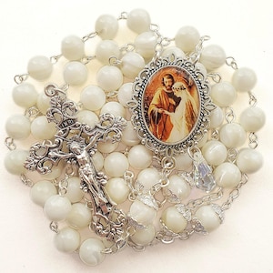 Wedding of Joseph and Mary Mother of Pearl Rosary | Catholic Wedding Gift