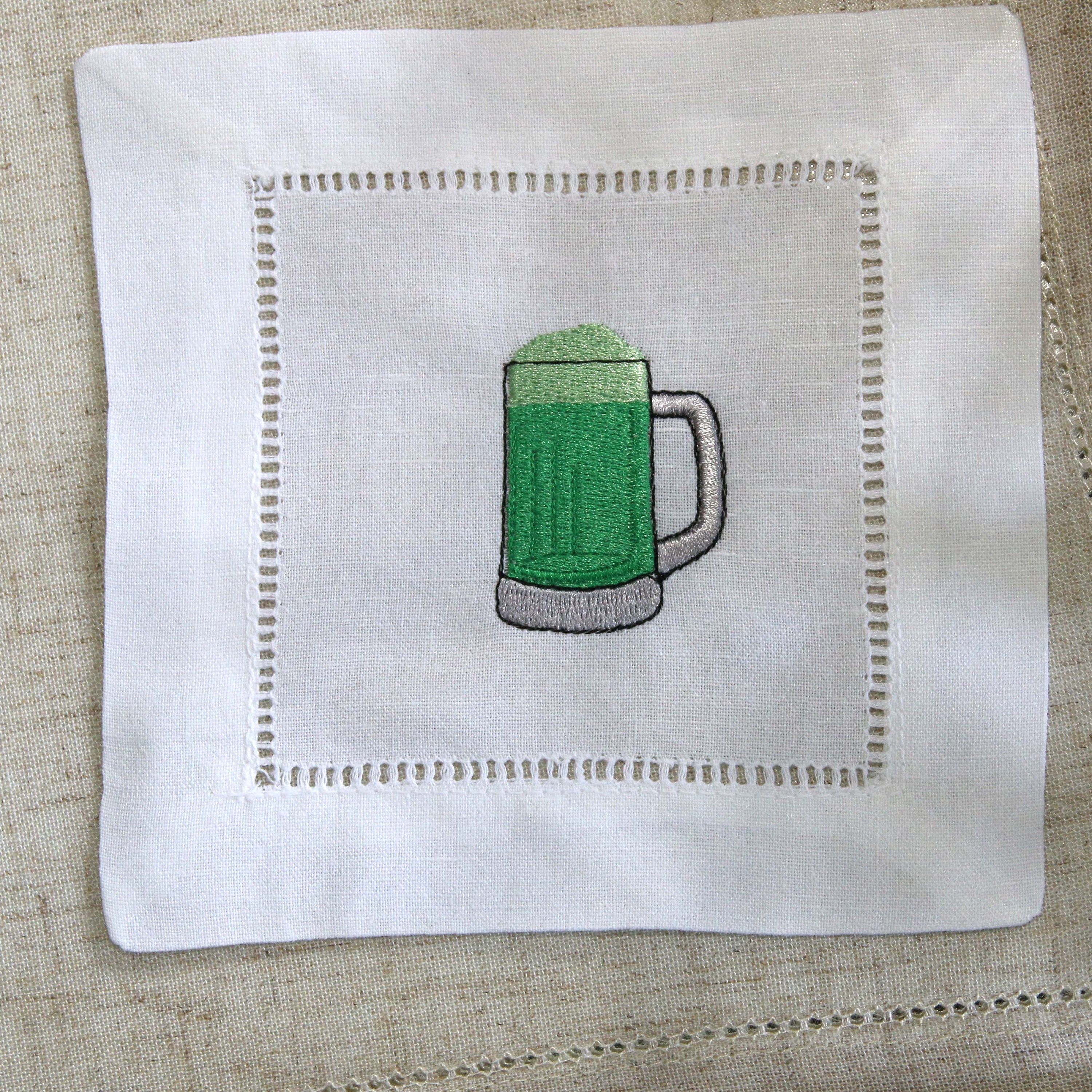 Shamrock cocktail napkins Set of 4 fun drink napkins St Etsy