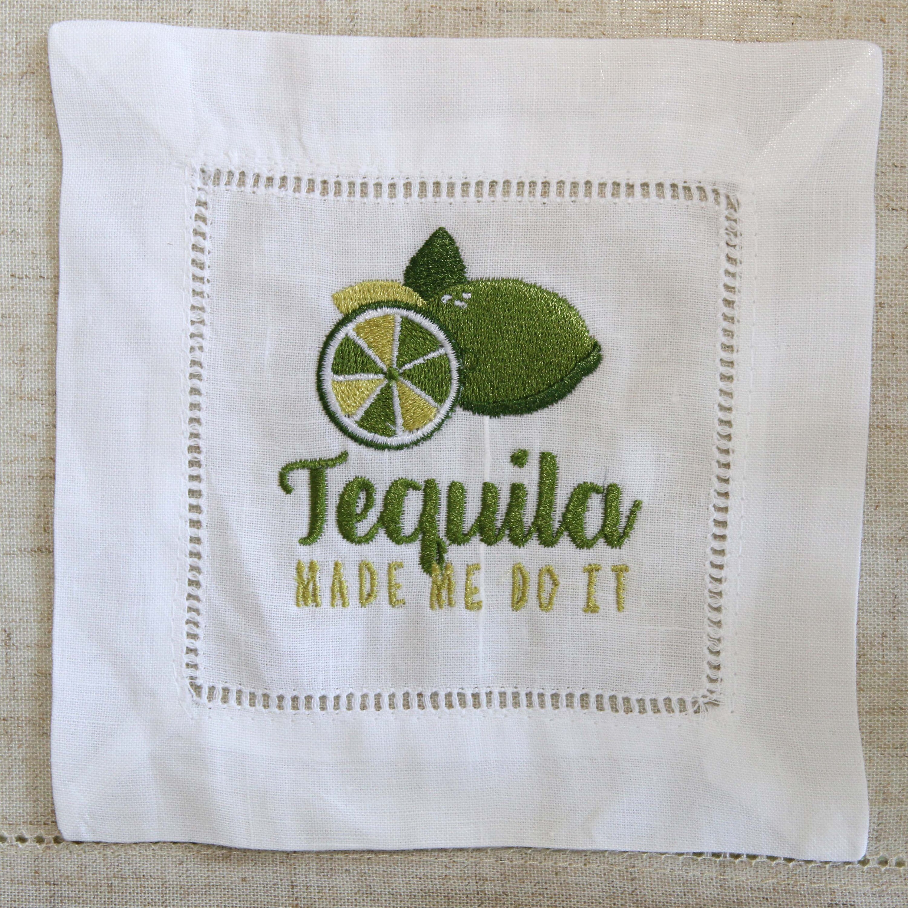 Tequila Cocktail Napkin Set Bar Cart Decor Reusable Napkins Etsy