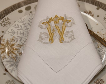Personalized Monogram Napkin Sets, Personalized Cloth Napkins, Wedding Gift, Personalized Gift Set