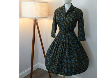 Vintage 1950s Shirtdress by Dyanne Dallas Small