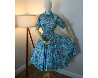 Vintage 1950s Taffeta Shirtdress by Georgette Small