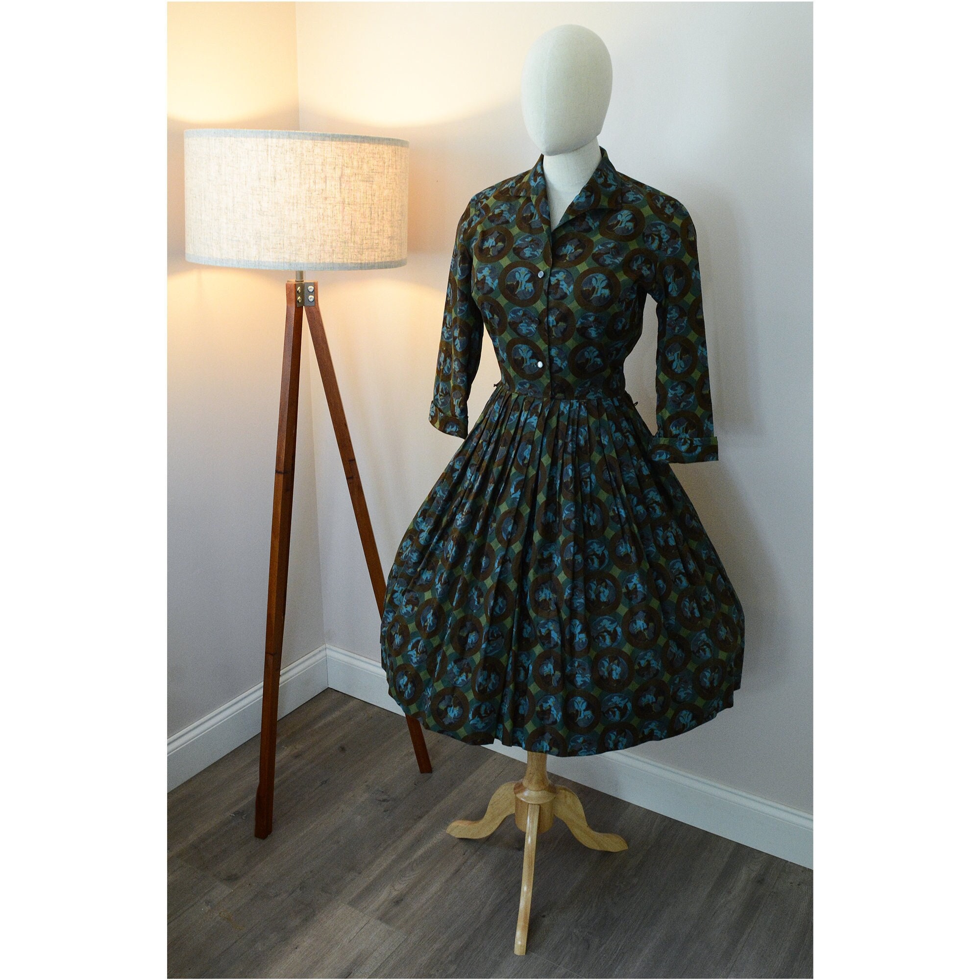Vintage 1950s Shirtdress by Dyanne Dallas Small