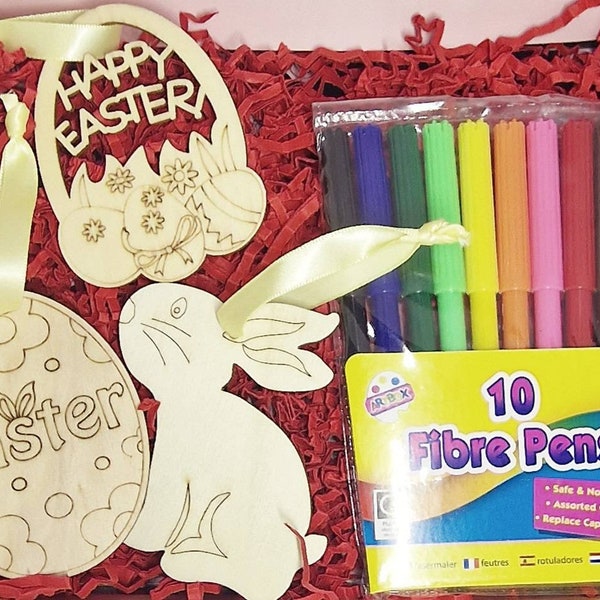 Easter Colouring Craft Kit, Easter Gift, Easter Craft, Easter Decorations, Children's Easter set, Easter Bunny, Easter Blanks, Colouring Kit
