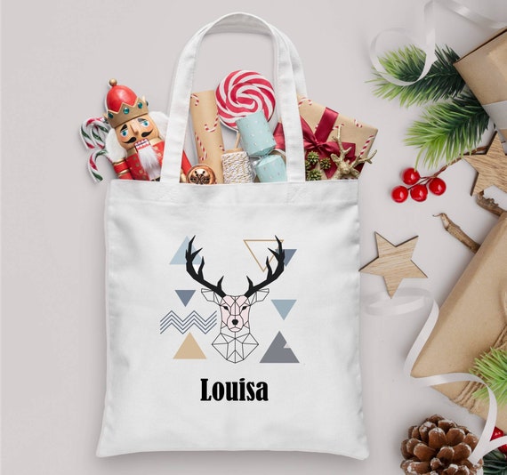 Personalised Christmas Gift Bag Christmas Sack Alternative Stocking Filler Bag Christmas Eve Bag Reindeer Scandi Christmas Etsy