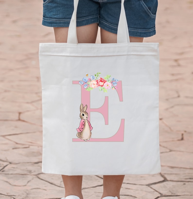 Peter Rabbit/Flopsy Bunny Bag, Easter Bag, Personalised Bag, Personalised Easter Basket Bag, Easter Gift image 2