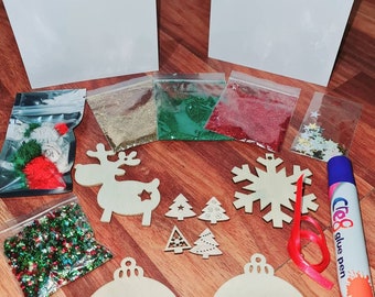 Christmas Craft Kit, Xmas Decoration kit, Christmas Eve box filler, stocking filler gift, Christmas Craft Kit Gift, Kids Craft Kit