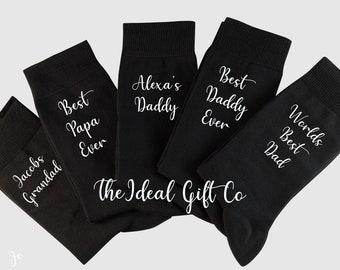 Personalised Dad socks, Stocking filler for Daddy, Uncle socks gift, Grandad Gift, Personalised Gift for Him