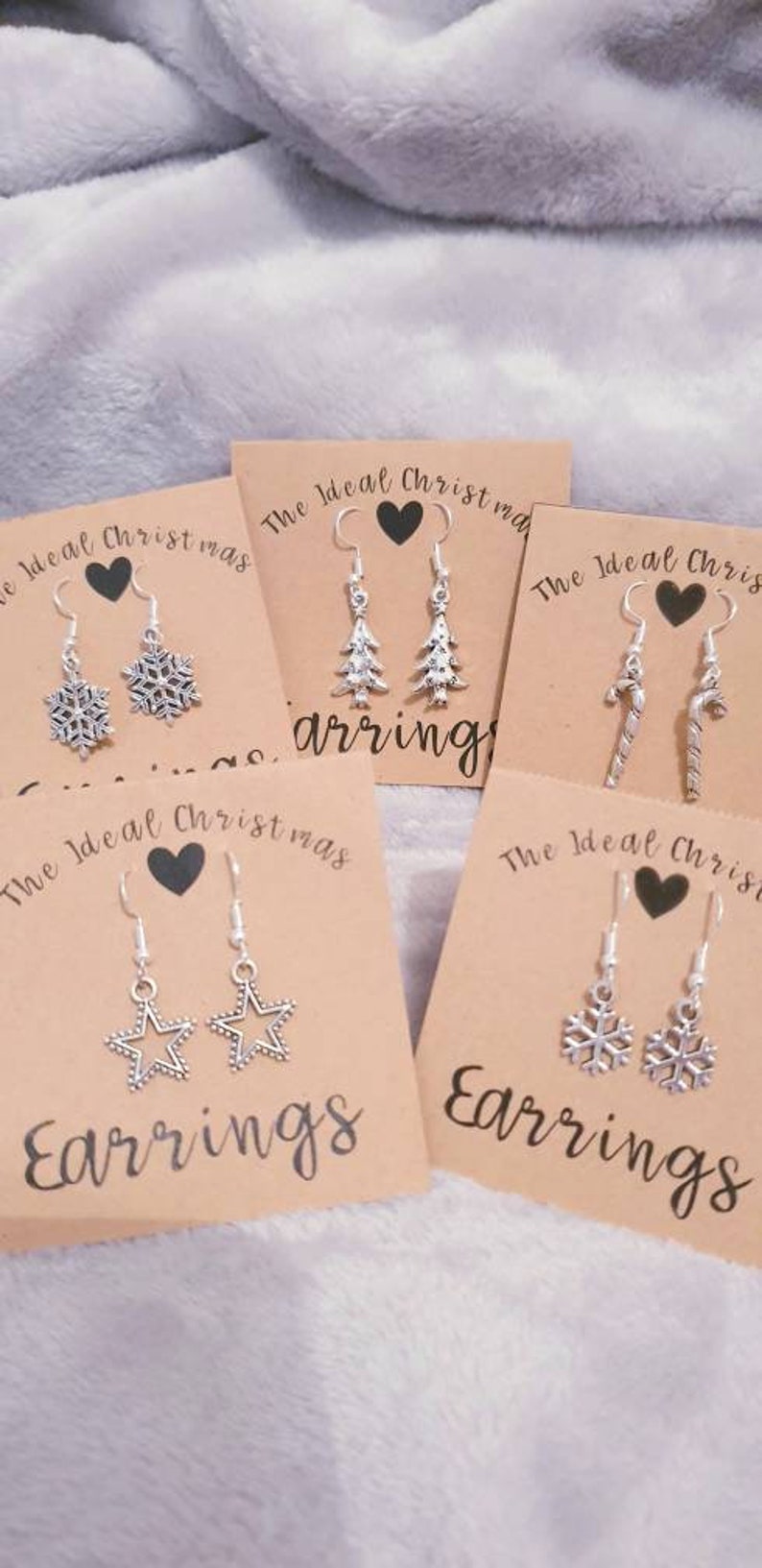 Christmas Earrings, Sterling Silver Hook Earrings, Christmas Jewellery, Stocking filler, Christmas Outfit, Candy Cane, Xmas Tree, Snowflakes image 4