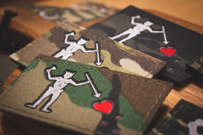 Blackbeard Pirate Flag Patch Blackbeard Flag Morale Patch Etsy