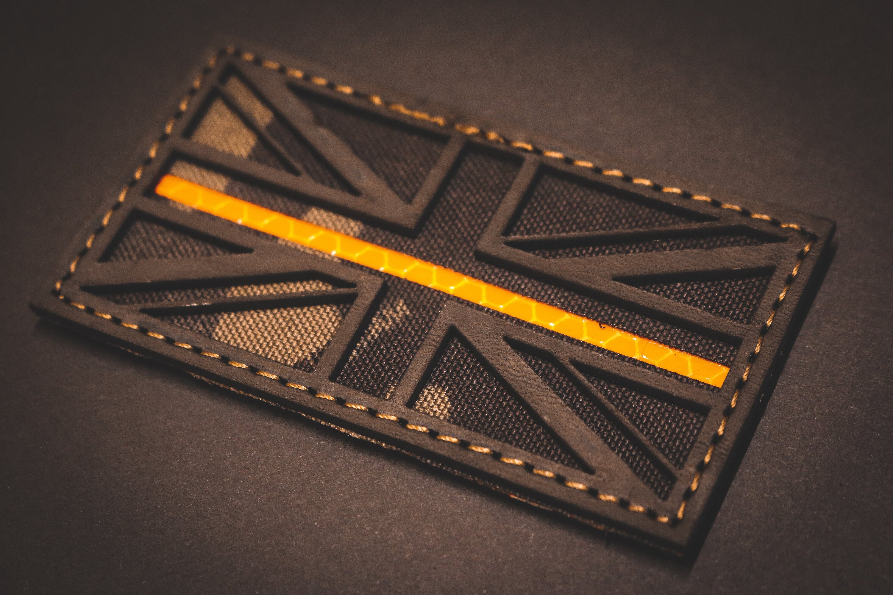 Leather Union Jack Thin Line Flag Patch Laser Cut Hybrid - Etsy UK