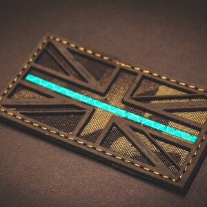 Leather Union Jack Thin Line Flag Patch | Laser Cut Hybrid Morale Patch ...