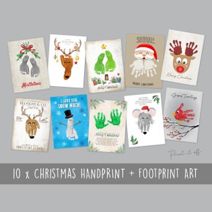 Weihnachten Xmas Pack Handabdruck Fußabdruck Fuß Hand Kunst Handwerk / Baby Kleinkind Kinder / DIY Karte Geschenk Aktivität Erinnerung Andenken / Print It Off 0635
