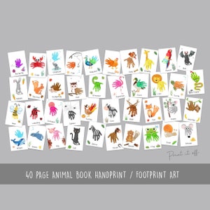 Livro animal pegada pegada artesanato arte/bebê criança criança/professor sala de aula berçário decoração de parede cartão de atividade/imprimir 0779