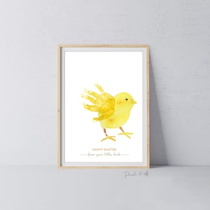 Dein Küken Handabdruck Hand Craft Art / Huhn Frohe Ostern / DIY Karte Baby Kinder druckbar / Print it Off 0688