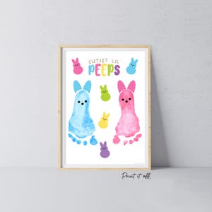 Los Lil Peeps más lindos de Pascua / Arte de huellas de manos / Pies de conejito / Niños Bebé Niño pequeño / Manualidad de recuerdo Tarjeta de regalo Imprimalo 0939