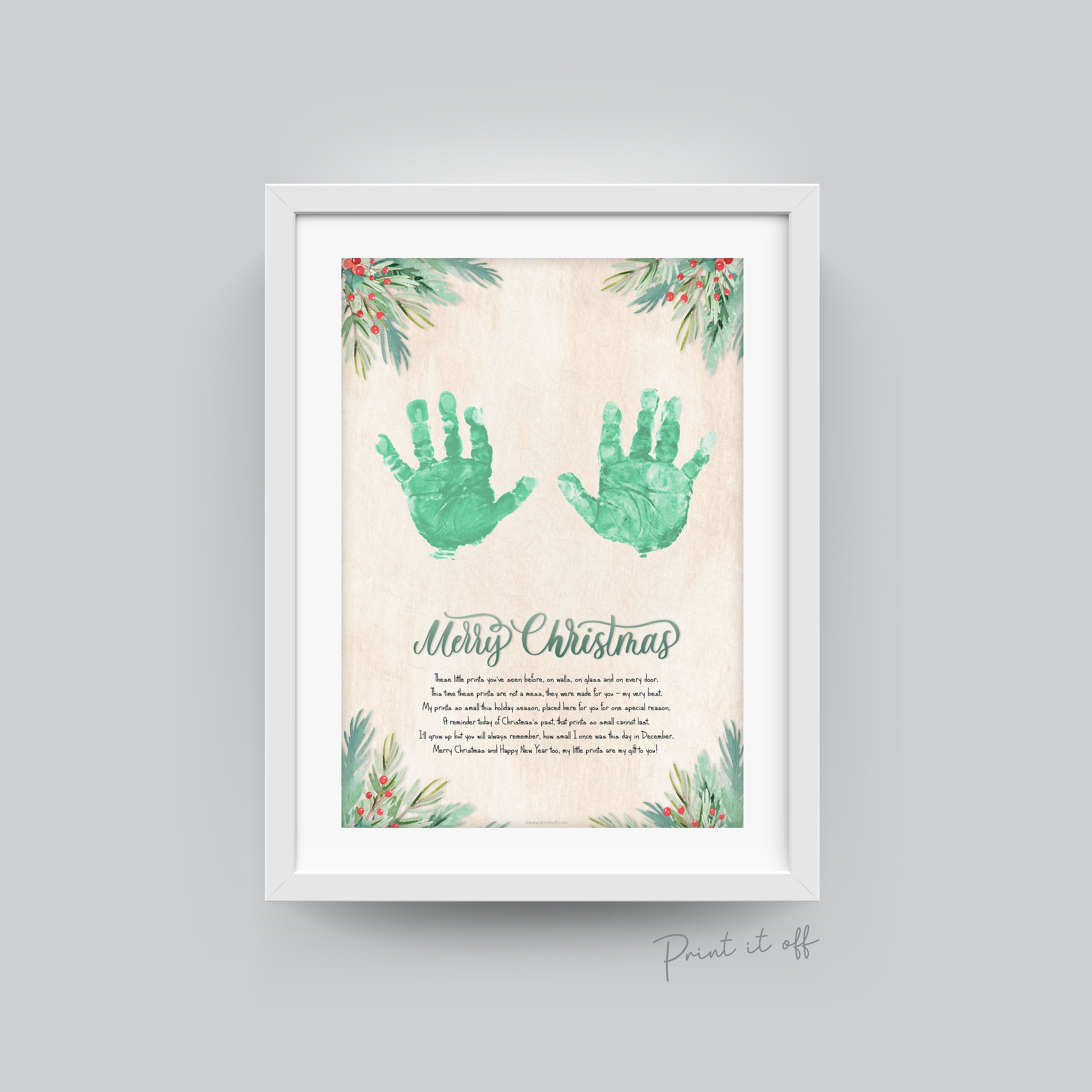Handprint christmas best sale card
