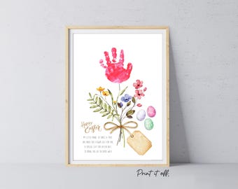 Easter Flower Poem - Handprint Footprint Art Craft Card Baby Keepsake Memory - PRINT IT OFF 0999