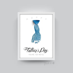 Your Tie-rific / Krawatte Fuß Fußabdruck Kunst / Alles Gute zum Vatertag Geburtstag Papa Vati / Kinder Baby Kleinkind / Andenken Geschenk Handwerk DIY Druck 0229