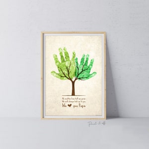 No Matter How Tall We Grow / Love you Papa Tree / Father's Day Dad / Handprint Art / Kids Baby Toddler / Keepsake Craft DIY Card Print 0242