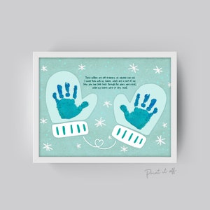 Moufles poème empreintes de main/bébé bambin enfants/enfants/bébés enfants/enfants/bébés enfants/enfants/bébés enfants/enfants, noël hiver, mitaines/carte d'impression cadeau souvenir souvenir 0340