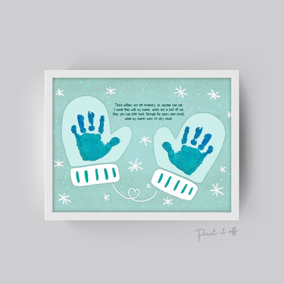 Mitten Poem Handprints / Baby Toddler Kids Art Craft / Etsy UK