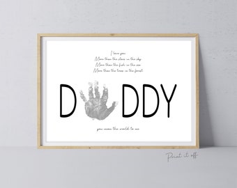Handprint Art Craft / Daddy Dad Poem / Father's Day / Kids Baby Toddler Keepsake Memory Craft DIY Card  / Daddy Poem Card / Print 0090