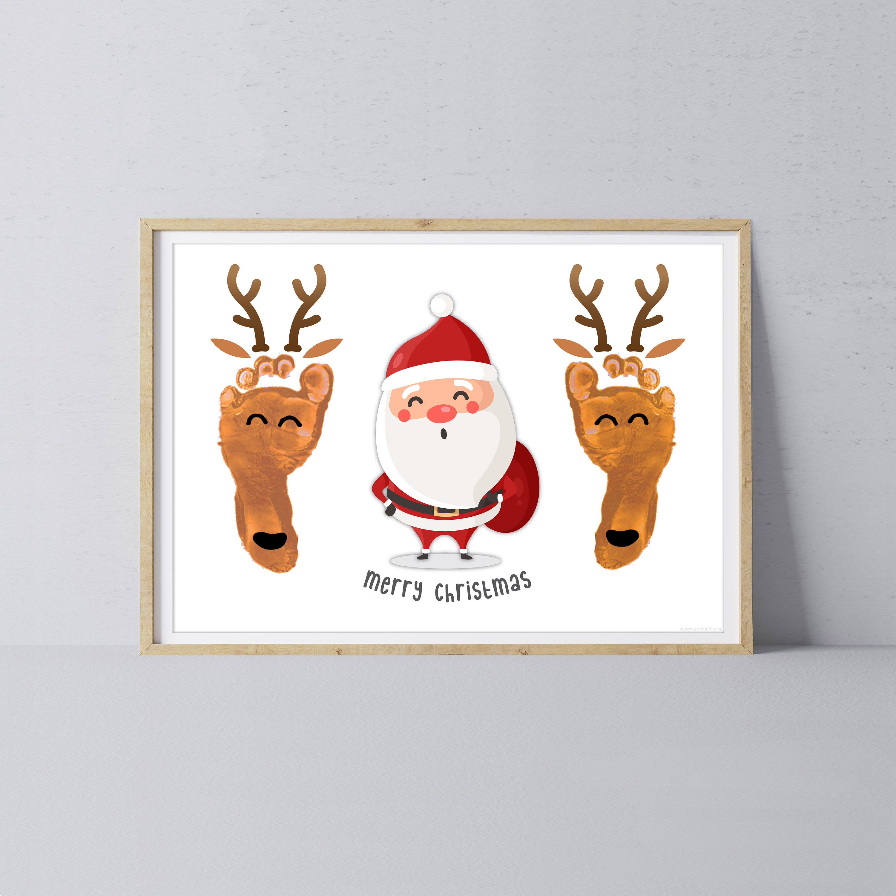Buy Santa Reindeer Footprint Art Craft Activity Merry Christmas Baby Kids  Feet / Print It off 0670 Online in India - Etsy, image size:3000x3000
